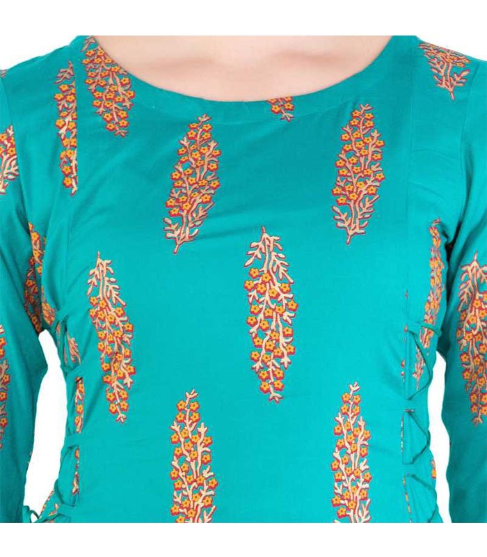 Creation Women Printed Rayon A-line Kurta - Image 5