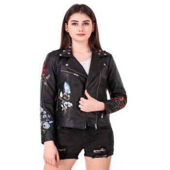Leather Retail Full Sleeve Solid Women Jacket