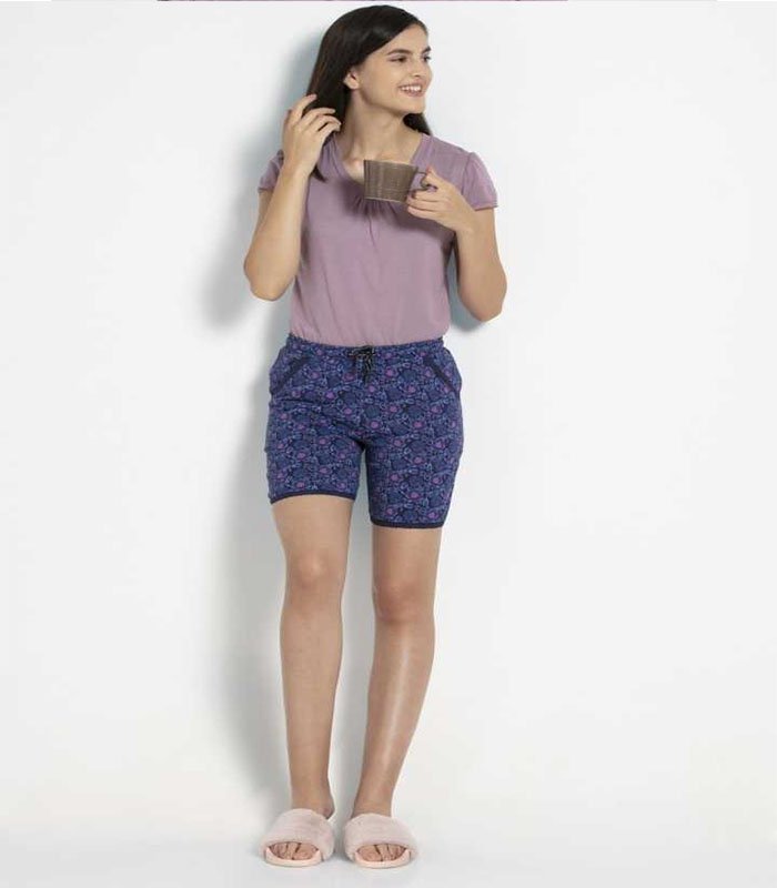 Jocky Printed Women Blue Regular Shorts - Image 4