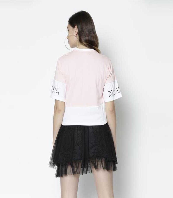 Casual Half Sleeve Printed Women Pink Top - Image 4