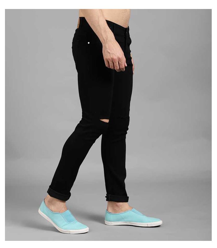 Foreign heights Slim Men Black Jeans - Image 4