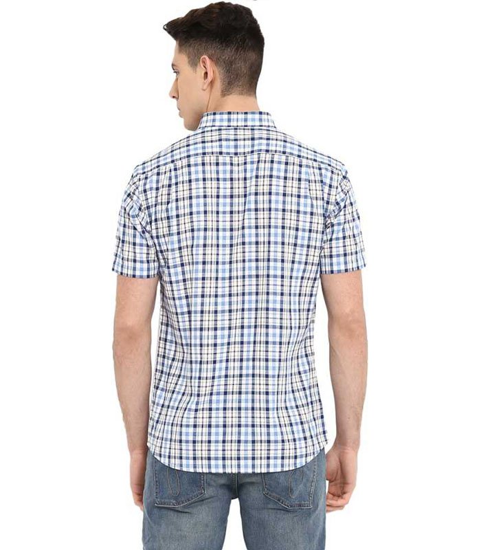 Men Regular Fit Checkered Button Down Collar Casual Shirt - Image 4