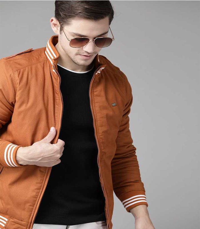 ROADSTER Full Sleeve Solid Men Varsity Jacket - Image 2