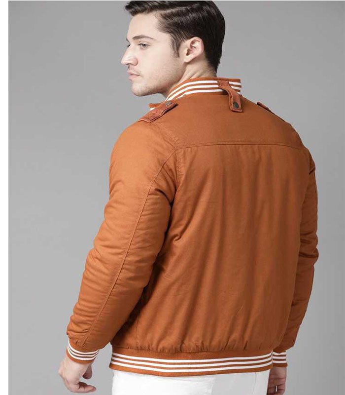 ROADSTER Full Sleeve Solid Men Varsity Jacket - Image 5