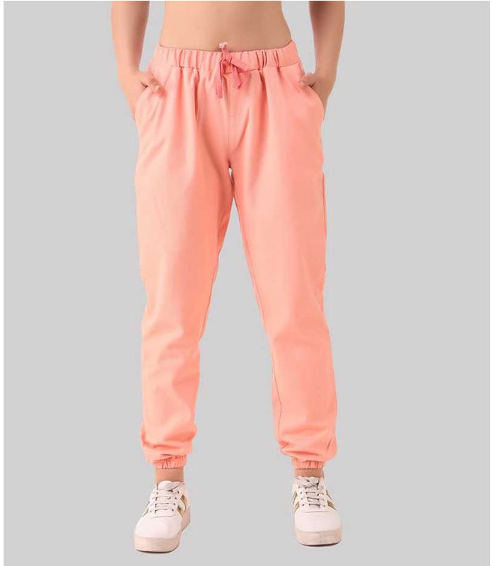 Regular Fit Women Pink Cotton Blend Trousers