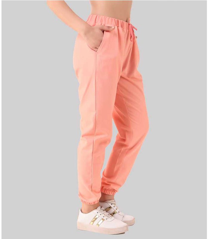 Regular Fit Women Pink Cotton Blend Trousers - Image 4