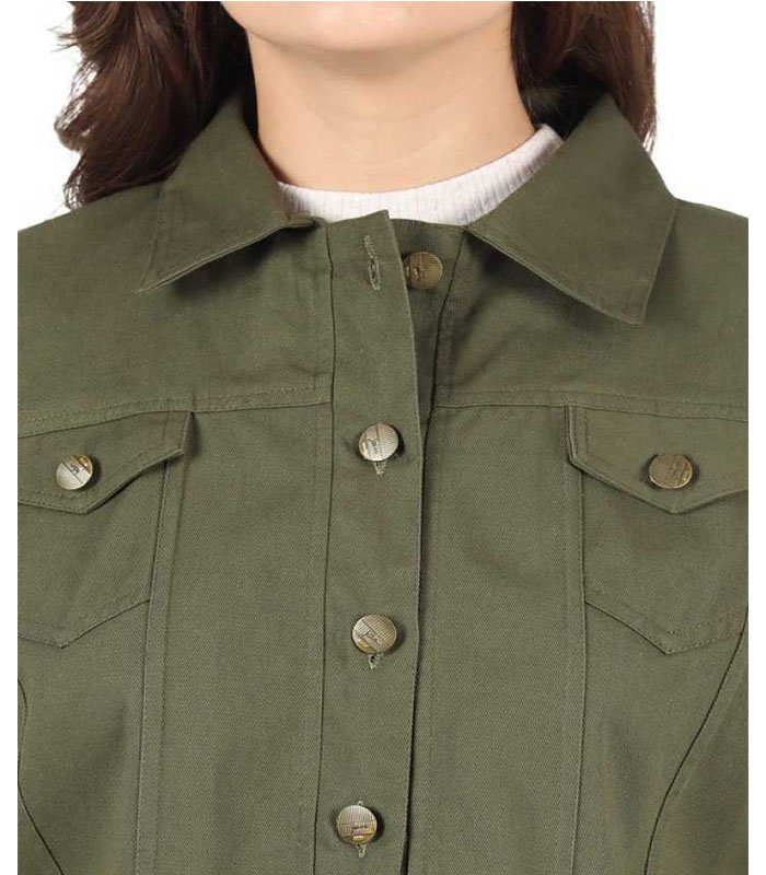 CREATION 3/4th Sleeve Solid Women Denim Jacket - Image 4