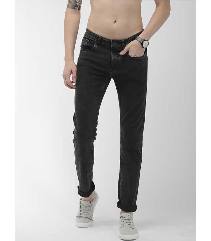 Flying Machine Tapered Fit Men Black Jeans