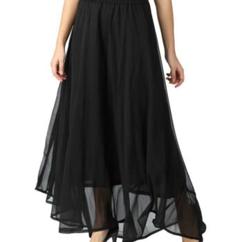 Fabrify Women Solid A-line Black Skirt
