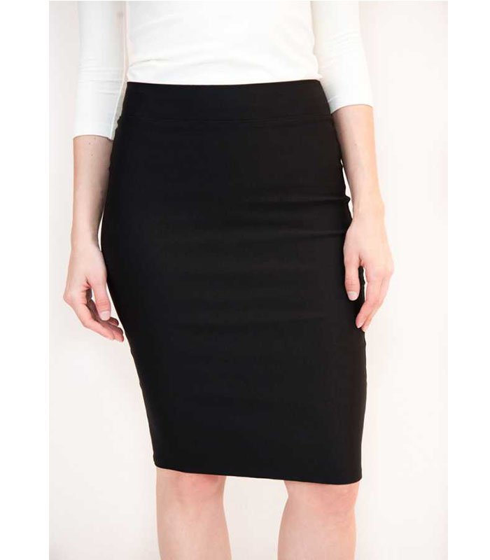 NeLook Women Solid Pencil Black Skirt