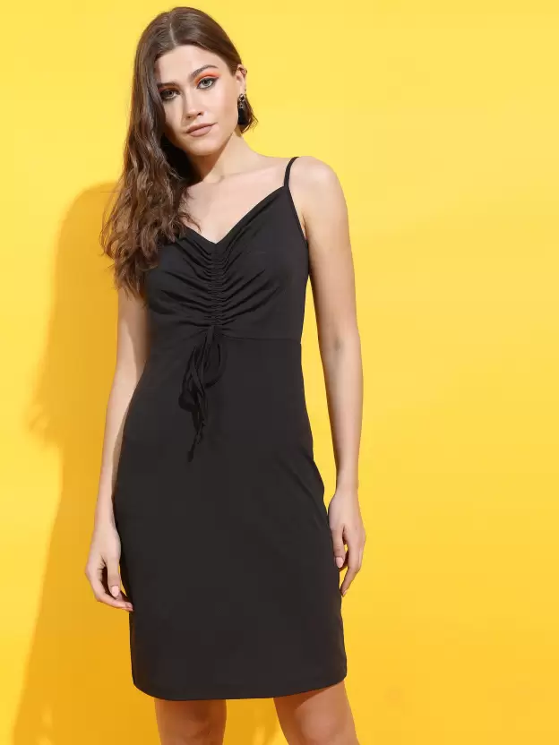 Tokyo Talkies Women Bodycon Black Dress