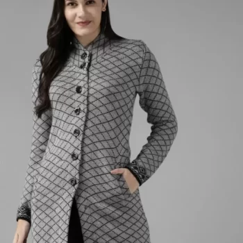 CAYMAN Wool Checkered Coat For Women
