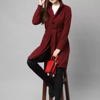 RIGO Cotton Blend Solid Coat For Women