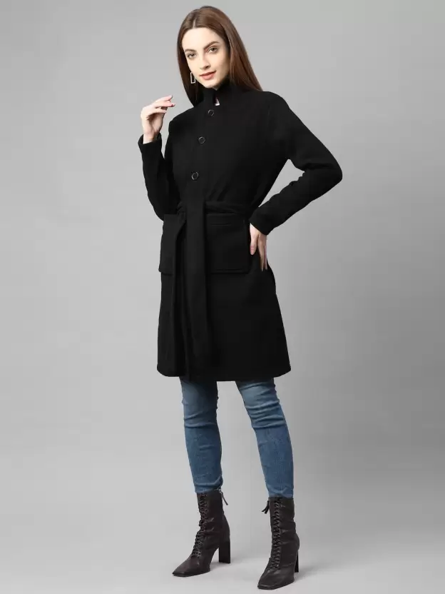 RIGO Cotton Blend Solid Coat For Women (L Size) - Image 3