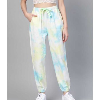 Sasfas Relaxed Women Yellow, Blue Pure Cotton Trousers