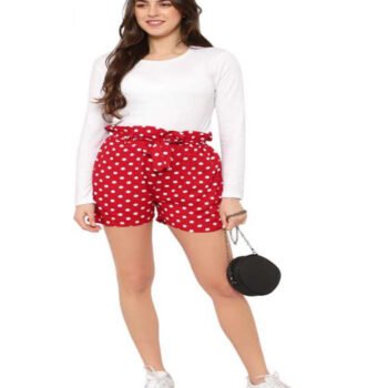 Hopx Polka Print Women Red Night Shorts