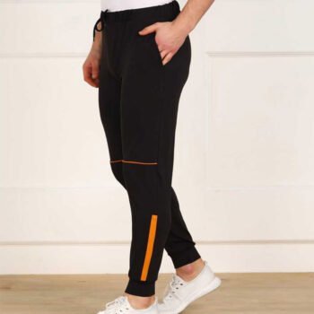 Color Block Men Black Track Pants