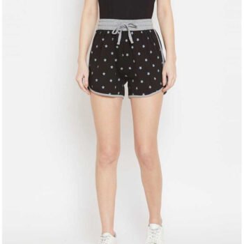 Gritstone Printed Women Black, Grey Regular Shorts