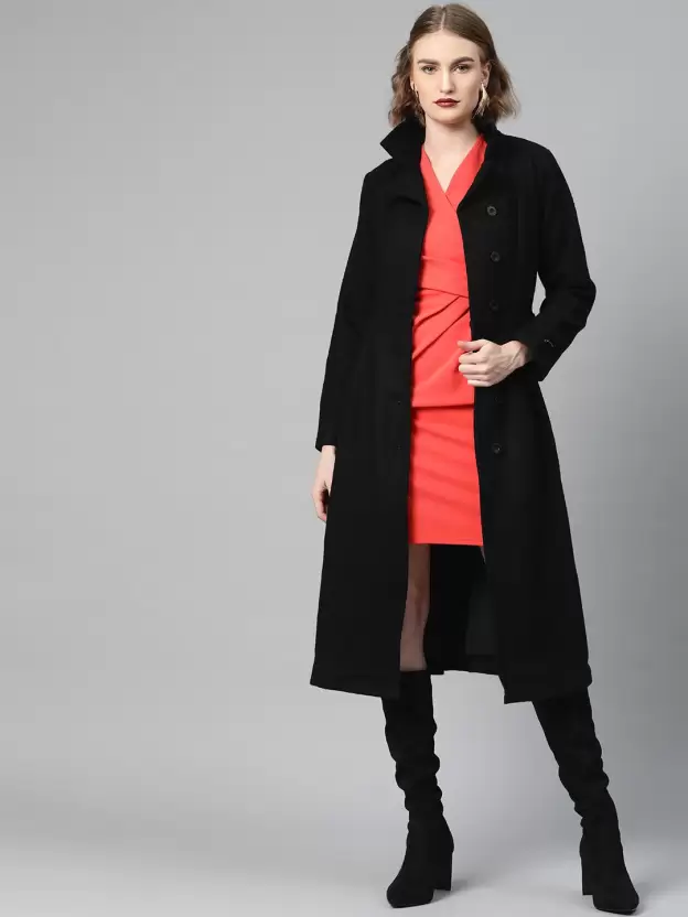 ATHENA Wool Solid Coat For Women
