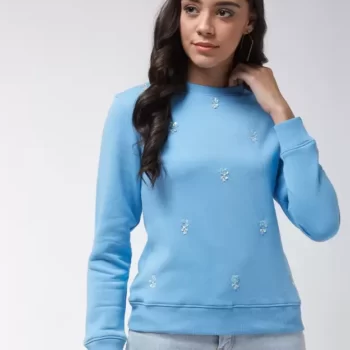 MODEVE Full Sleeve Embellished Women Sweatshirt