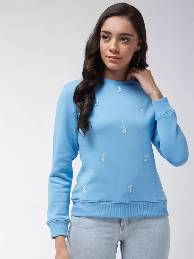 MODEVE Full Sleeve Embellished Women Sweatshirt
