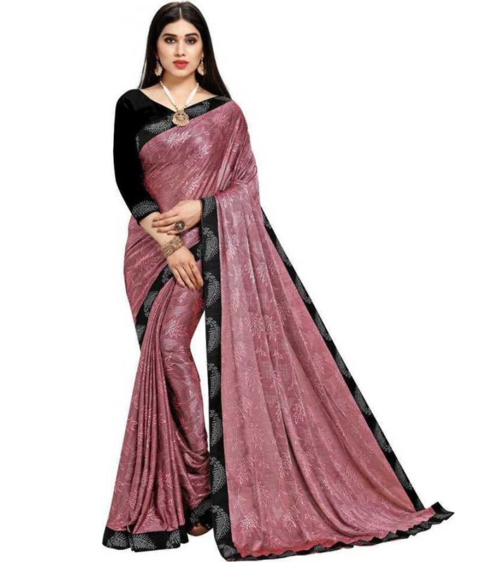 Embellished, Woven, Self Design Fashion Lycra Blend Saree (Pink)